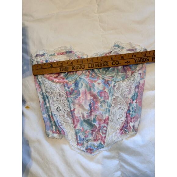 VTG Christian Dior Women's Boned Longline bustier Strapless Bra Size 34B floral - Picture 4 of 9